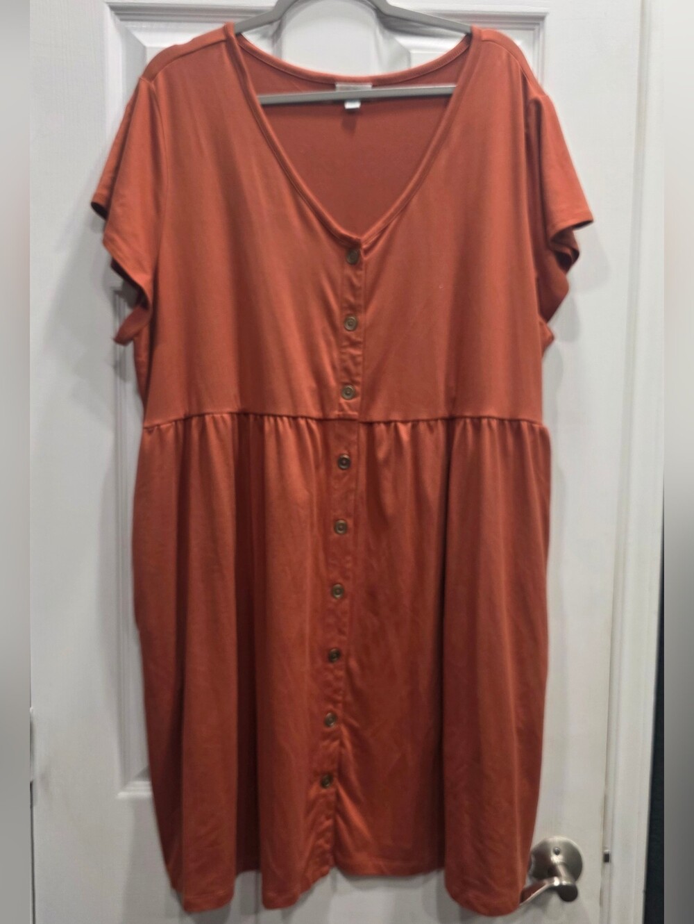LulaRoe Heidi Midi DressWith Button-Front Rust Orange